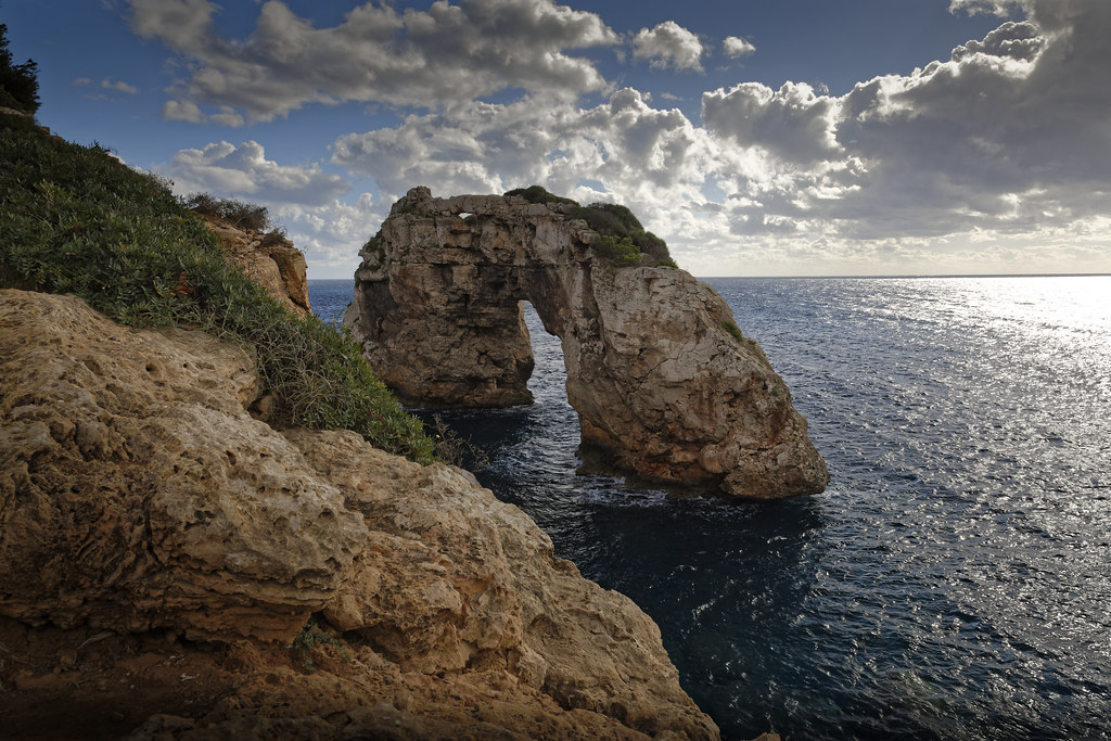 Beautiful vertical view of Es Pontàs arch, Mallorca